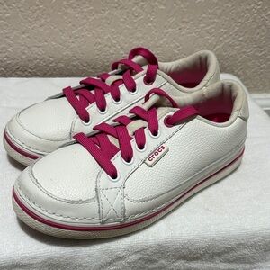 CROCS Kids Sneakers with White and Pink Accents